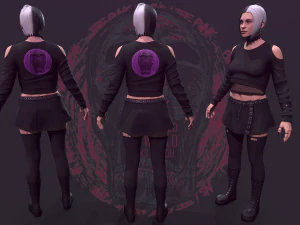 Punk Girl 3D Model
