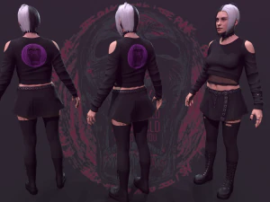 Punk Girl 3D Model