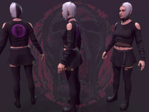 Punk Girl 3D Model
