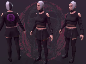 Punk Girl 3D Model