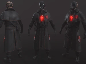 Post apocalyptic Priest 3D Model