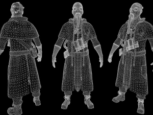 Post apocalyptic Priest 3D Model