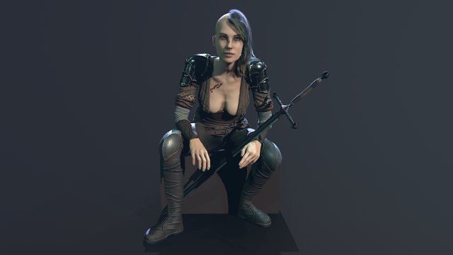 Girl Warrior Modelo 3D .c4d .max .obj .3ds .fbx .stl .blend 