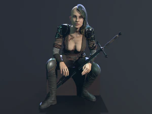 Menina Guerreira Modelo 3D