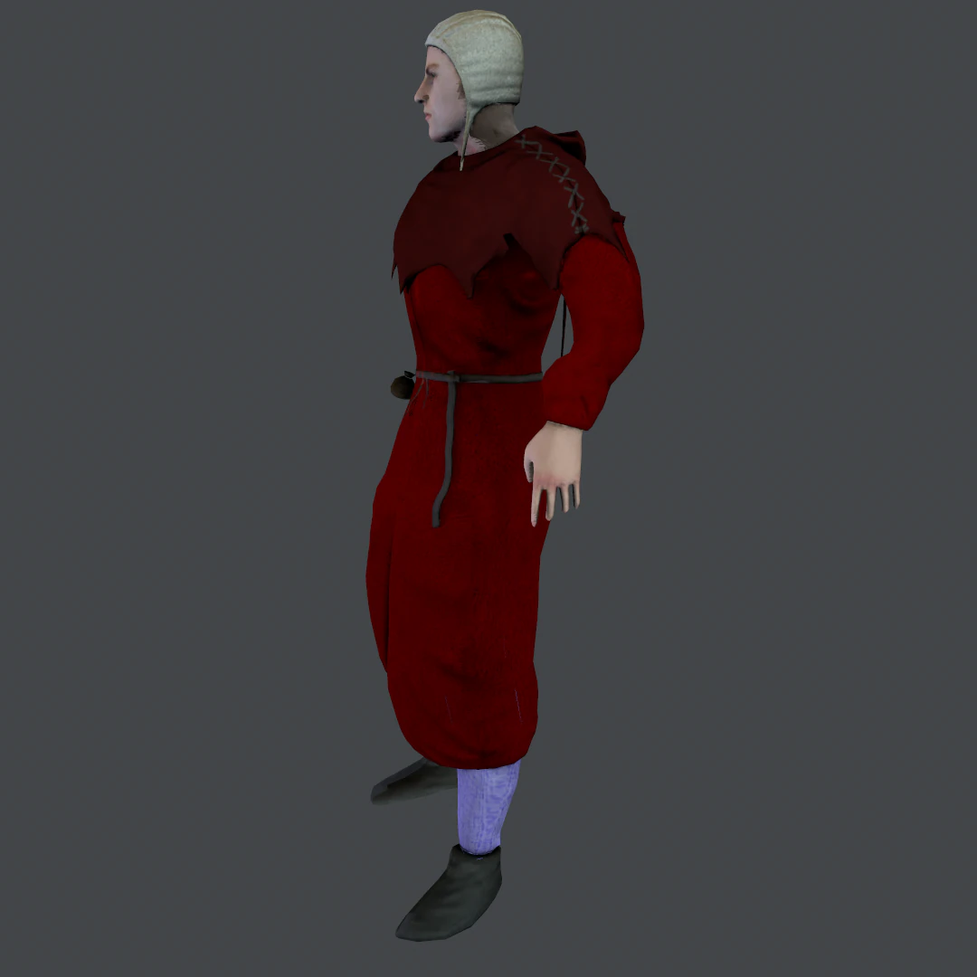 medieval civilian 1 3D Model .c4d .max .obj .3ds .fbx .stl .blend 