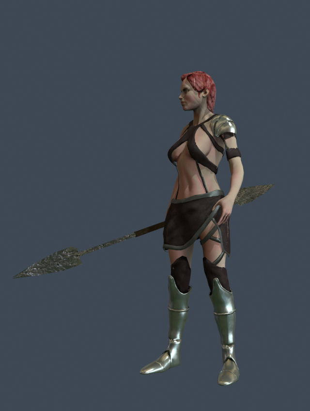girl warrior 3D Модель .c4d .max .obj .3ds .fbx .stl .blend 