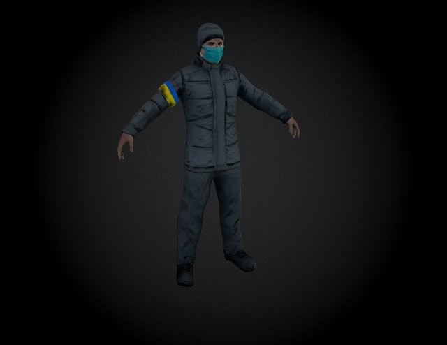 ukrainian revolutionary 3D 모델 .c4d .max .obj .3ds .fbx .stl .blend 