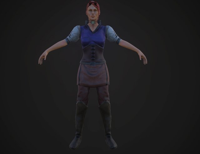 steampunk girl Modelo 3D .c4d .max .obj .3ds .fbx .stl .blend 