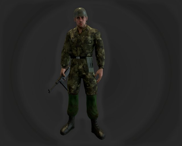 german fallschirmjager 3D Модель .c4d .max .obj .3ds .fbx .stl .blend 
