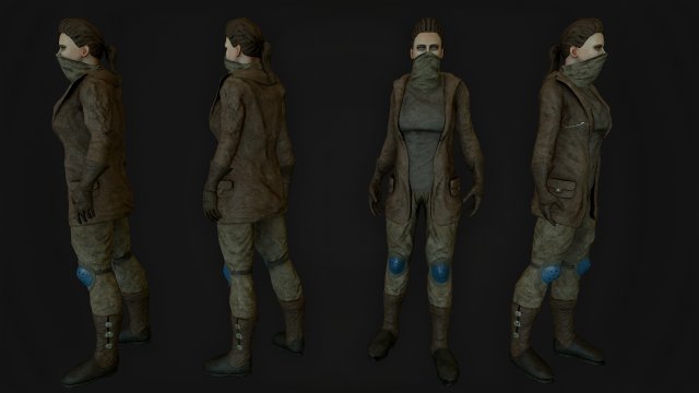 girl soldier 3D 模型 .c4d .max .obj .3ds .fbx .stl .blend 