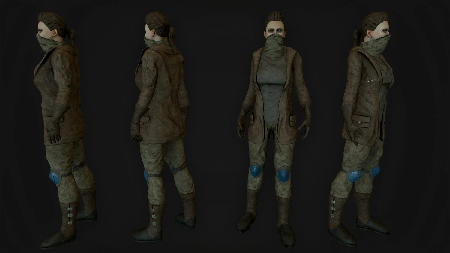 girl soldier 3D Model .c4d .max .obj .3ds .fbx .stl .blend