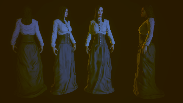19th century lady 3D-Modell .c4d .max .obj .3ds .fbx .stl .blend 