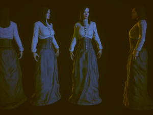 19th century lady 3D Model