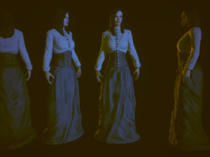 senhora do s&eacute;culo 19 Modelo 3D