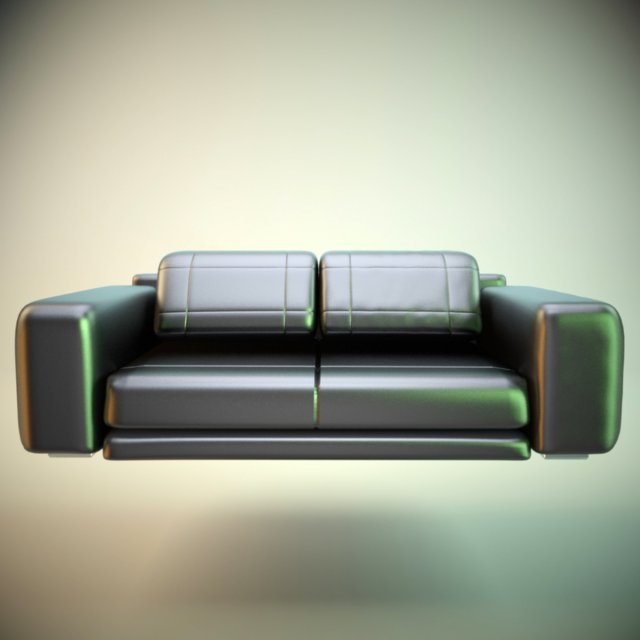 black sofa Model 3D .c4d .max .obj .3ds .fbx .stl .blend 