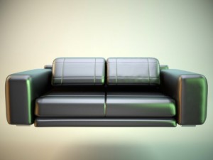 black sofa 3D-Modell