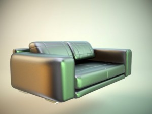 black sofa Model 3D