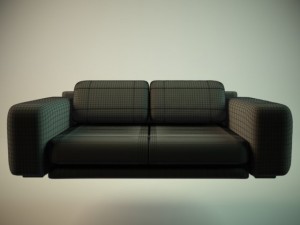 black sofa Model 3D