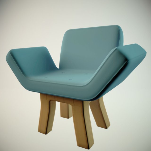 blue chair 3D Model .c4d .max .obj .3ds .fbx .stl .blend 