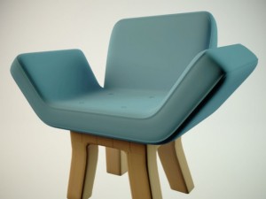 blue chair 3D-Modell