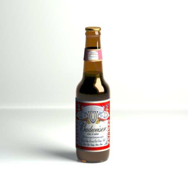 budweiser beer bottle 3D 모델 .c4d .max .obj .3ds .fbx .stl .blend
