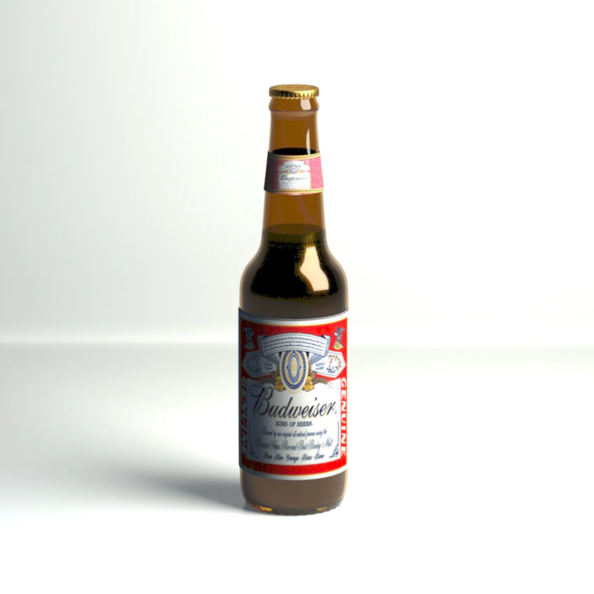 budweiser beer bottle 3D Model .c4d .max .obj .3ds .fbx .stl .blend