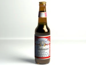budweiser beer bottle 3D Model