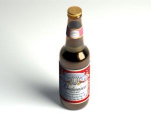 budweiser beer bottle 3D 모델