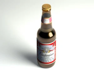 budweiser beer bottle 3D Model