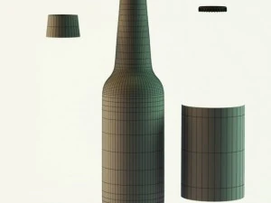 budweiser beer bottle 3D Model