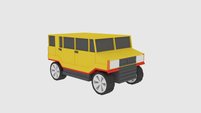 crossy car 4wd 3D Model .c4d .max .obj .3ds .fbx .stl .blend 