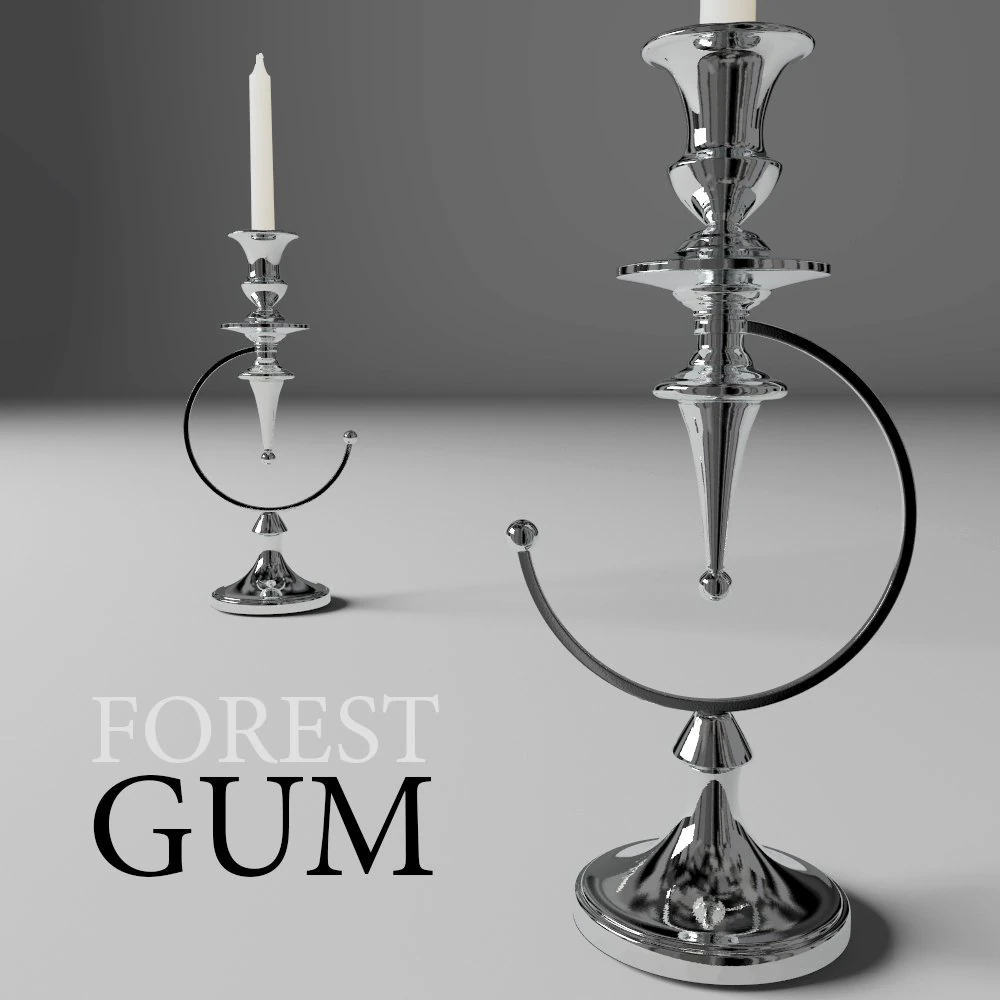 candlestick from forestgum 3D Model .c4d .max .obj .3ds .fbx .stl .blend 