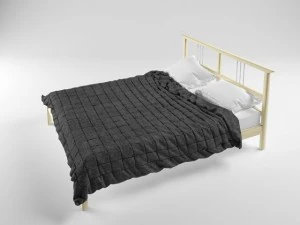 blanket and pillows on the bed from ikea 3D Model