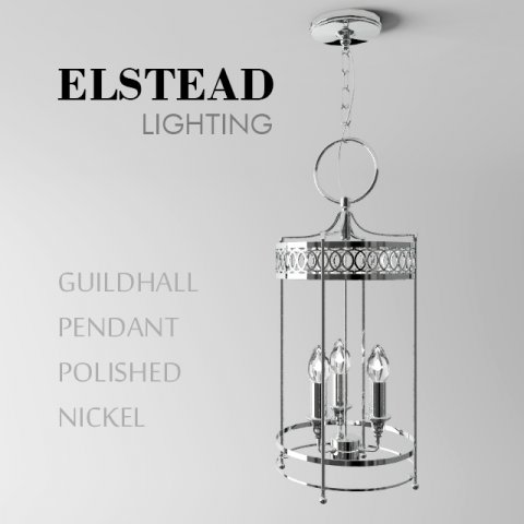 guildhall pendant polished nickel 3D 模型 .c4d .max .obj .3ds .fbx .stl .blend 