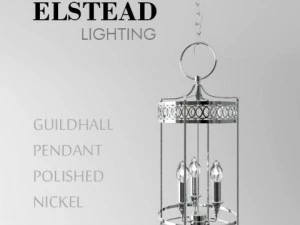 guildhall pendant polished nickel 3D Model
