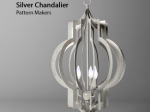 hampton lighting pattern makers silver chandalier Model 3D