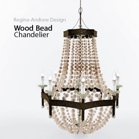 regina andrew lighting wood bead chandelier 3D Модель .c4d .max .obj .3ds .fbx .stl .blend 