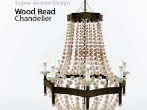 regina andrew lighting wood bead chandelier 3D Model