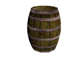 low poly wooden barrel Model 3D