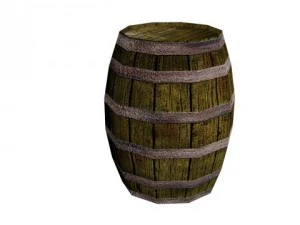 botte di legno low poly Modello 3D