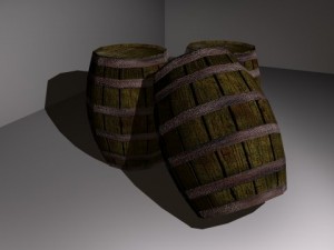 low poly wooden barrel 3D Model
