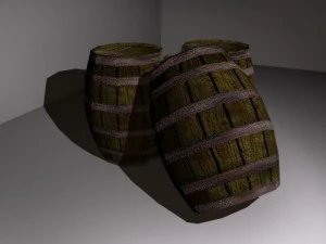 low poly wooden barrel 3D Model
