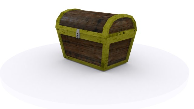 low poly treasure chest 3D Модель .c4d .max .obj .3ds .fbx .stl .blend 