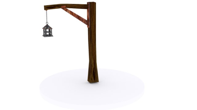 low poly hanging lamp post Modelo 3D .c4d .max .obj .3ds .fbx .stl .blend 