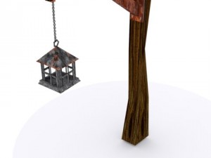 low poly hanging lamp post Modelo 3D
