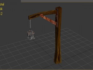 low poly hanging lamp post Modelo 3D