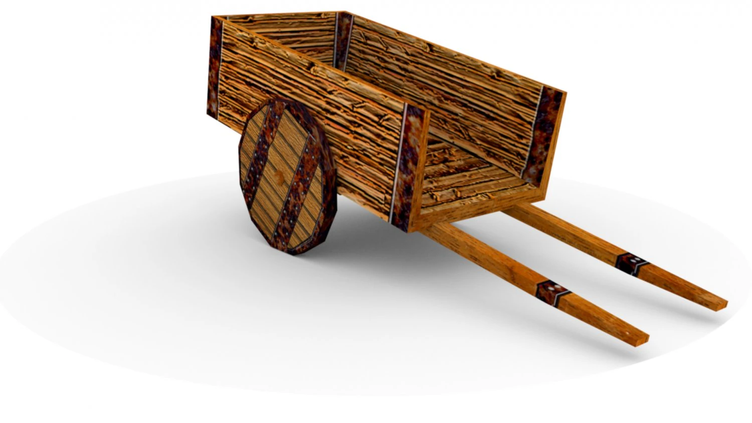 low poly wooden cart 3D Model .c4d .max .obj .3ds .fbx .stl .blend 