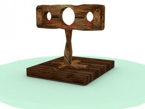 low poly wooden stocks Model 3D