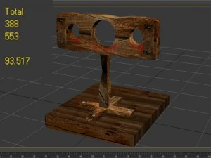 low poly wooden stocks 3D Model