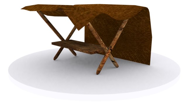 low poly basic market stall 3D Модель .c4d .max .obj .3ds .fbx .stl .blend 
